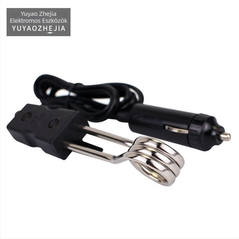 Autóba csatlakozós vízmelegítő cigarettagyújtóhoz, 12V/24V, 120W, rézcső, Bakelit dugó, ABS ház
