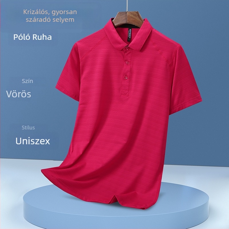 Póló – gyorsan száradó, légáteresztő, nedvesség-elvezető, bő szabású, poliészter anyag