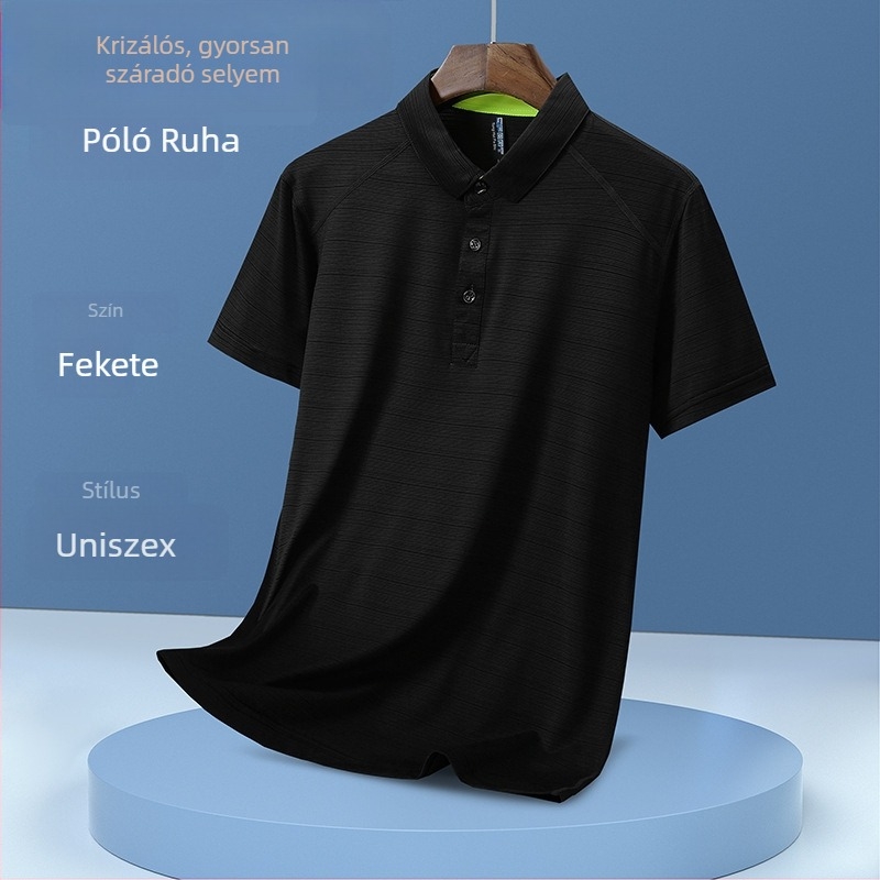 Póló – gyorsan száradó, légáteresztő, nedvesség-elvezető, bő szabású, poliészter anyag