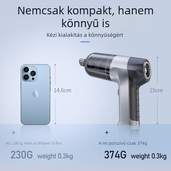 Kézi, vezeték nélküli autós porszívó brushless motorral és erős szívóerővel (7.4V, 80W, szívóerő 12000, 25 perc üzemidő, zaj 78 dB)