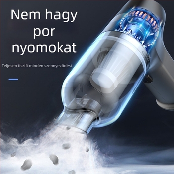 Kézi, vezeték nélküli autós porszívó brushless motorral és erős szívóerővel (7.4V, 80W, szívóerő 12000, 25 perc üzemidő, zaj 78 dB)