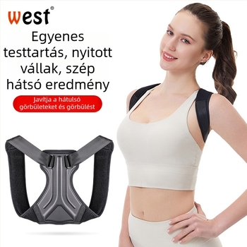 Uniszex görbület korrigáló öv, láthatatlan testtartás-korrekció, légáteresztő poliészter anyag, gerinc- és hátkorrekció, termékkód 5533