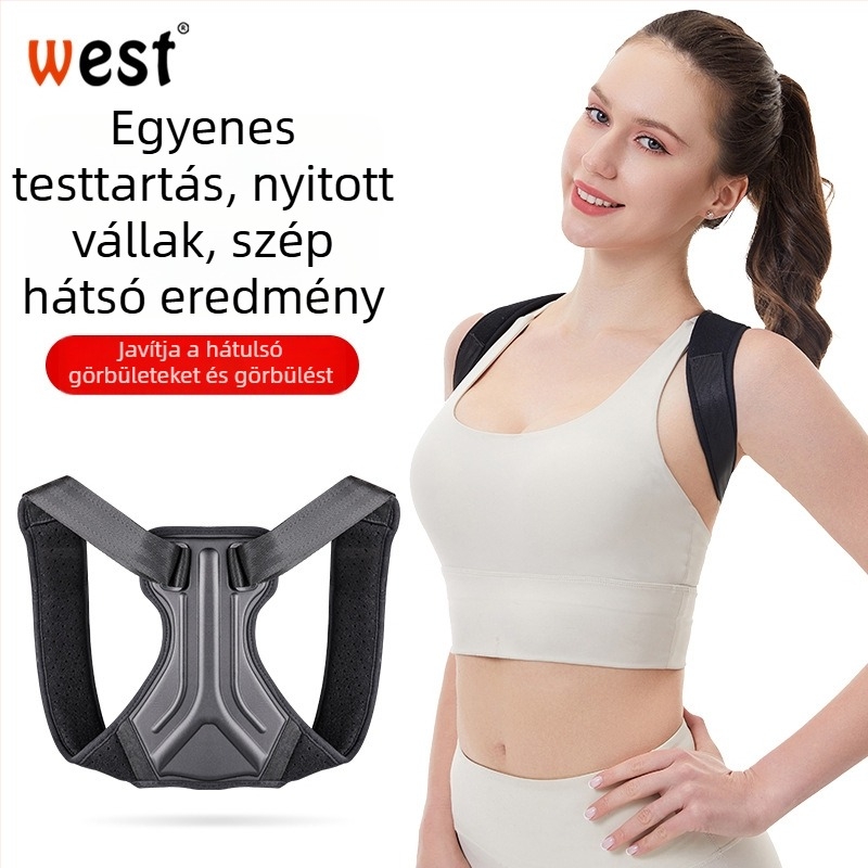Uniszex görbület korrigáló öv, láthatatlan testtartás-korrekció, légáteresztő poliészter anyag, gerinc- és hátkorrekció, termékkód 5533