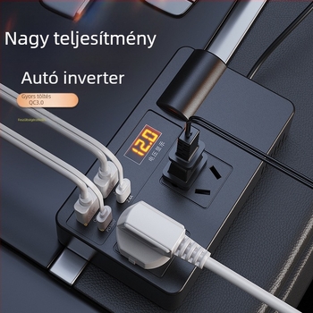 Autó inverter 200W, bemenet 12-24V, kimenet 220V, modell C11-A, cikkszám C11A