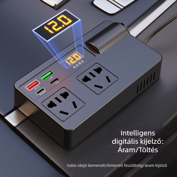 Autó inverter 200W, bemenet 12-24V, kimenet 220V, modell C11-A, cikkszám C11A