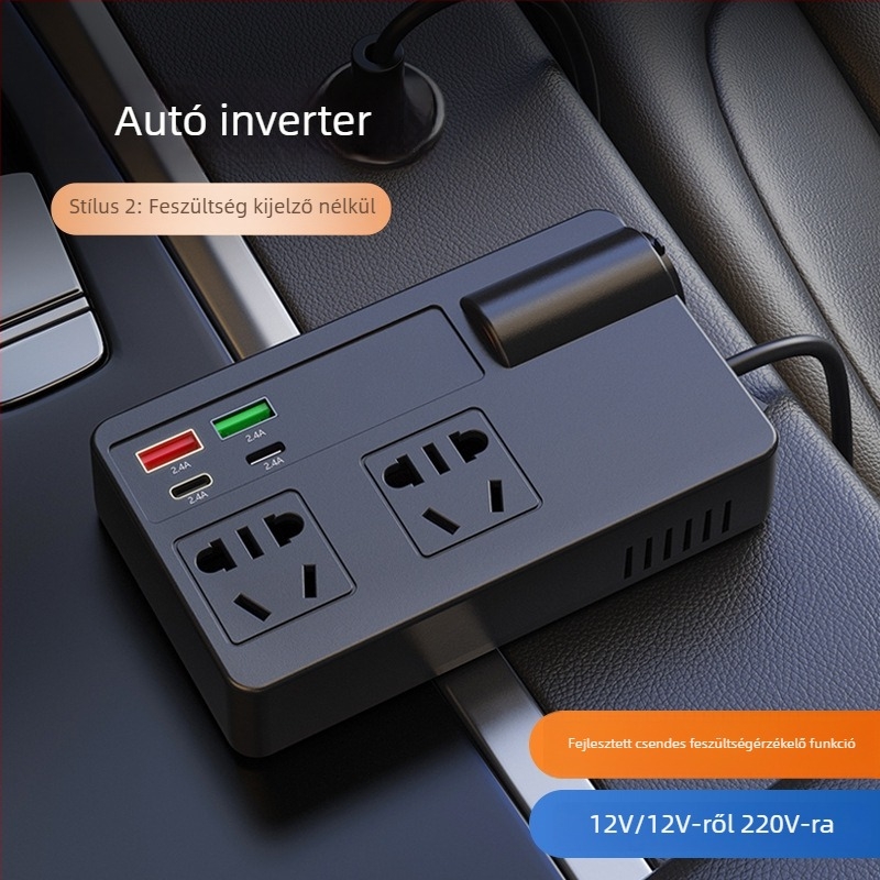 Autó inverter 200W, bemenet 12-24V, kimenet 220V, modell C11-A, cikkszám C11A