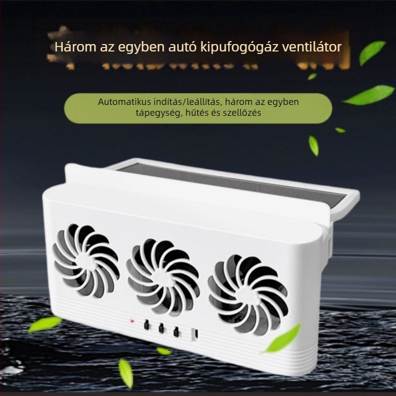 Három az egyben autóventilátor, ABS ház, modell F-818, teljesítmény 5W