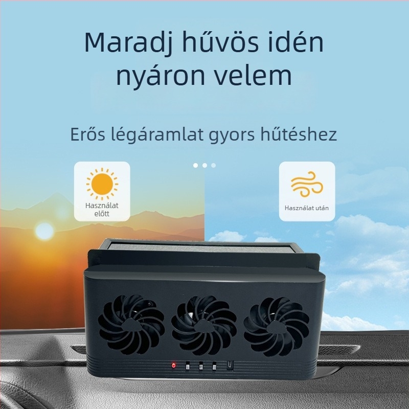 Három az egyben autóventilátor, ABS ház, modell F-818, teljesítmény 5W