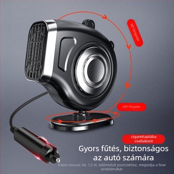 Autóhőventilátor – műanyag, 150 W, autóhasználatra