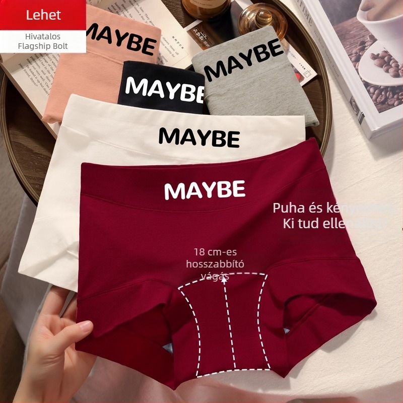 Női pamut alsónemű középmagas derekú, légáteresztő, antibakteriális, intim részen pamut bélés, 90–95% pamut