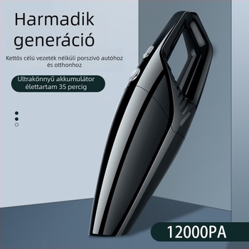 Autóba való porszívó vezeték nélküli töltéssel, hordozható, újratölthető, 60W bemeneti teljesítmény, 5500Pa szívóerő