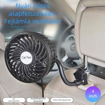 Carfu autós fej- vagy fejvég klipszes ventilátor, AC-2411 modell, ABS ház, belső hűtés
