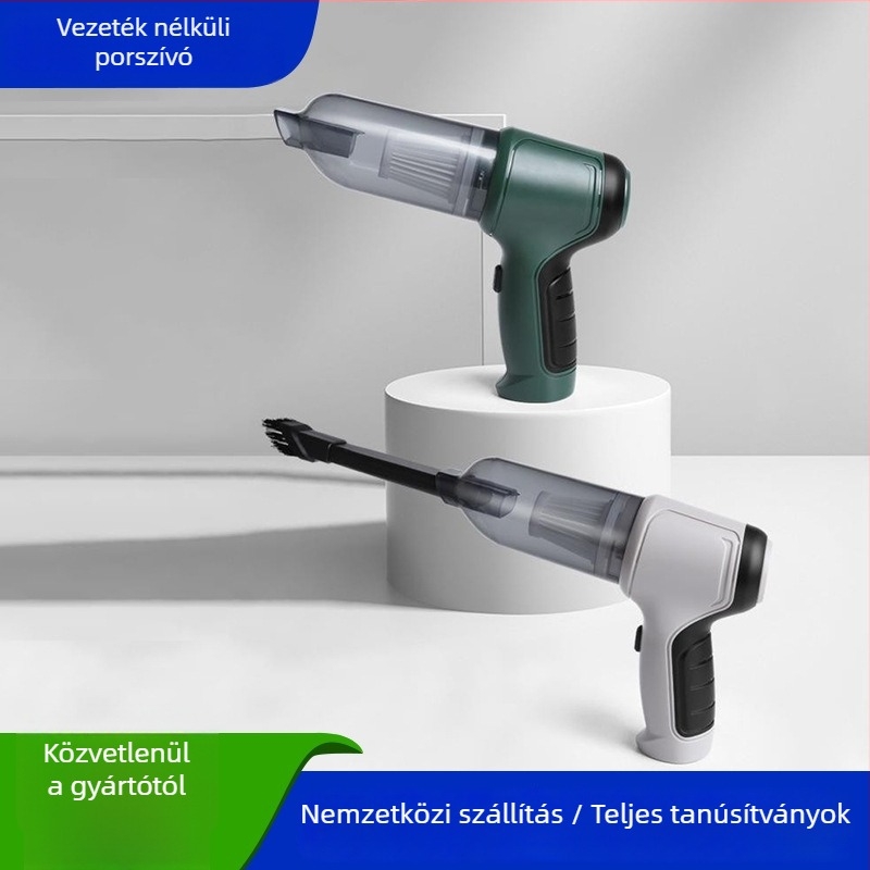Kézi akkumulátoros autó porszívó fújás és szívás funkcióval, 120W, 6000Pa, újratölthető, mosható porszűrő