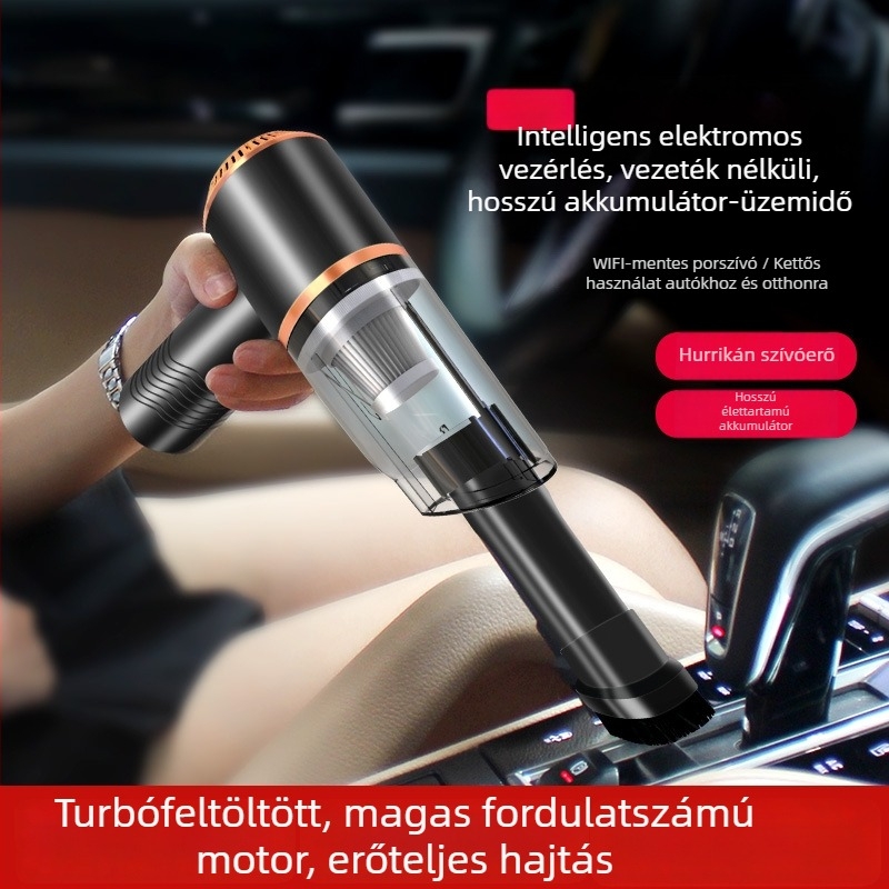 Mini vezeték nélküli autós porszívó JM-6608, 7.4V, 120W, 9000Pa, újratölthető