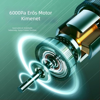 Pinjia Autó Mini Porszívó, 65W, 11.1V, 6000Pa Szívóerő, Vezeték nélküli Töltés