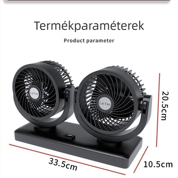 AC-2316 autóventilátor, 360°-os forgás, 24V, kettős fej