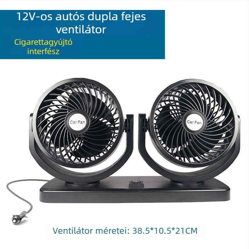 AC-2316 autóventilátor, 360°-os forgás, 24V, kettős fej