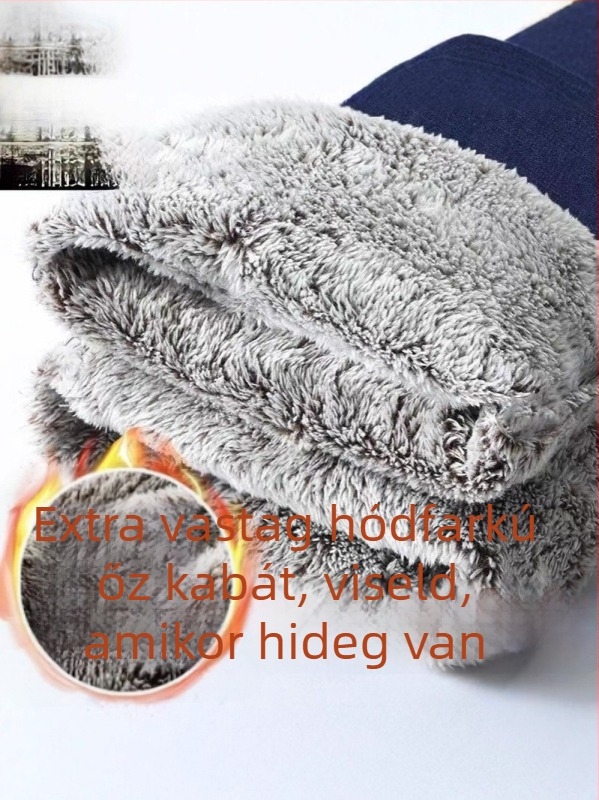 Női extrán vastag bársonybéléses egyenes szabású nadrág, köves kockás mintával, elasztikus derék, téli elegáns munka-stílus