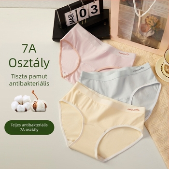 Női pamut alsónemű kibővített ágyékkal, középmagas derékkal, antibakteriális és lélegző