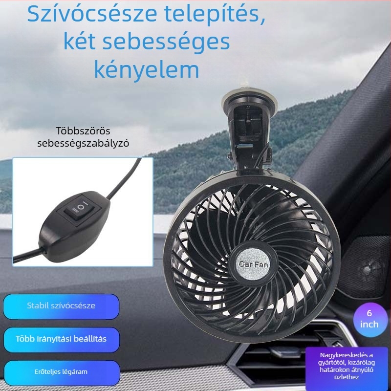 Autóba szerelt ventilátor szívókoronggal, 24V, 7W, ABS, modell AC-2320
