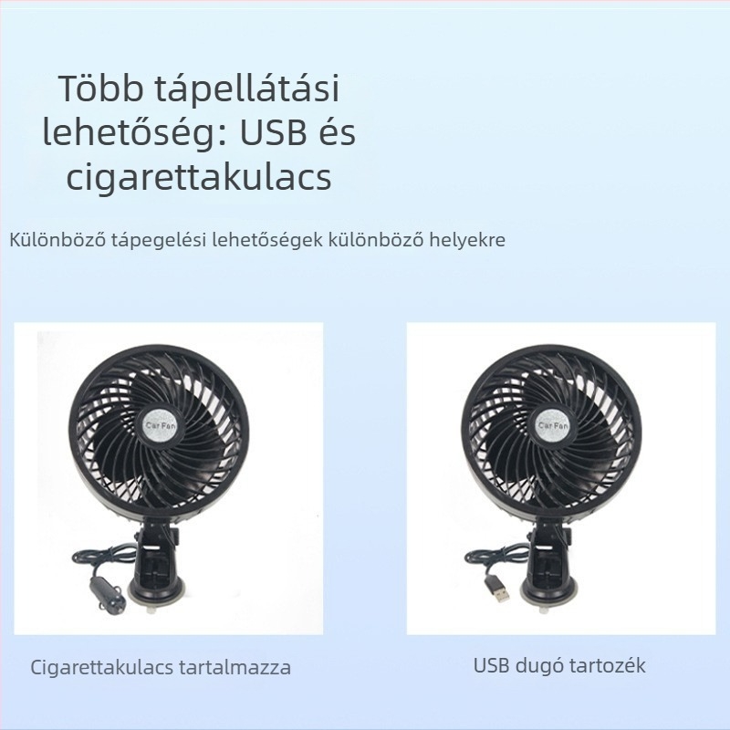 Autóba szerelt ventilátor szívókoronggal, 24V, 7W, ABS, modell AC-2320