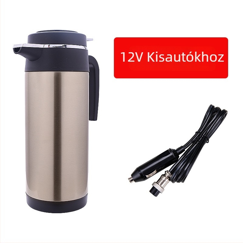 Autó elektromos vízforraló 12V/24V, 304 rozsdamentes acél, modell Xlr-18b