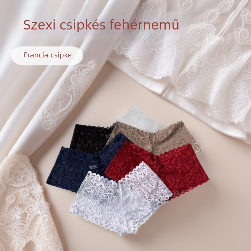 Női csipkés boxer alsó, lélegző jacquard szövet, nylon fő anyag, pamut bélés