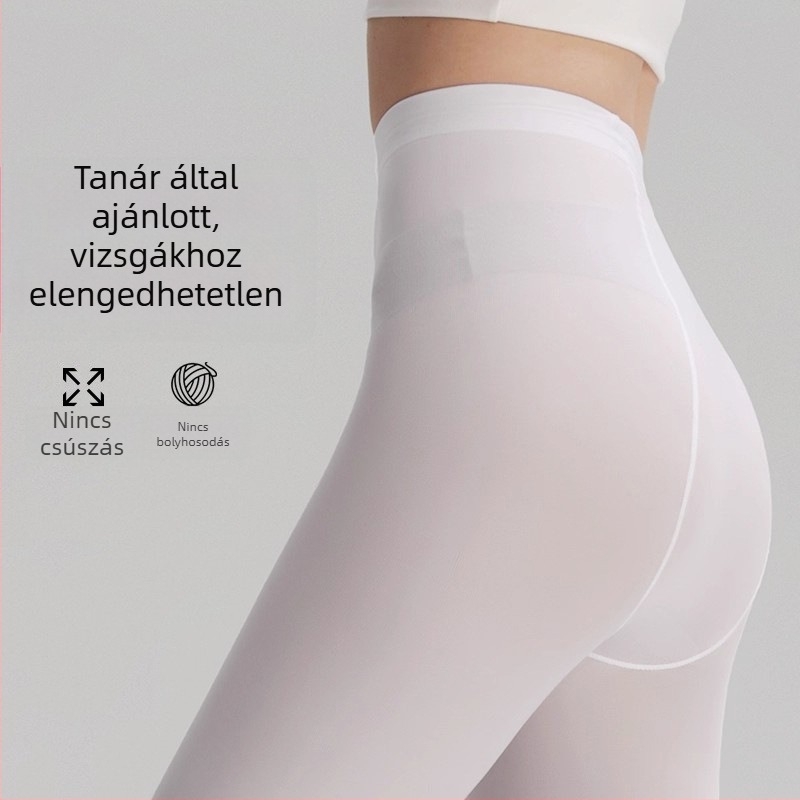 Magas női tánczokni és fehér balettharisnya edzéshez, tavasz–ősz, anti-snag védelem