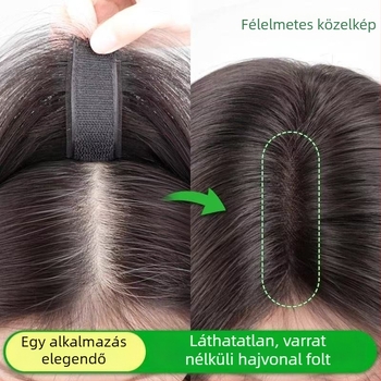 Koreai stílusú hajpótló nőknek a fejtetőre helyezhető, bolyhos és könnyű, varratmentes, láthatatlan, növeli a haj volumenét, elfedi az ősz hajat, hamis frufru