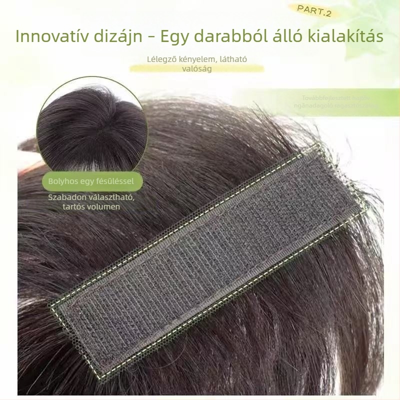 Koreai stílusú hajpótló nőknek a fejtetőre helyezhető, bolyhos és könnyű, varratmentes, láthatatlan, növeli a haj volumenét, elfedi az ősz hajat, hamis frufru