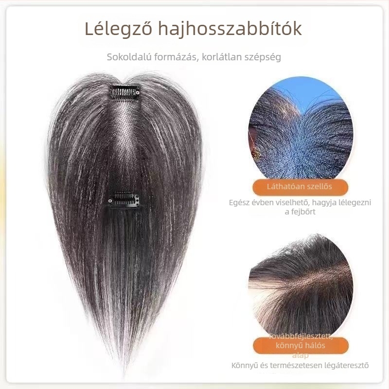 Koreai stílusú hajpótló nőknek a fejtetőre helyezhető, bolyhos és könnyű, varratmentes, láthatatlan, növeli a haj volumenét, elfedi az ősz hajat, hamis frufru