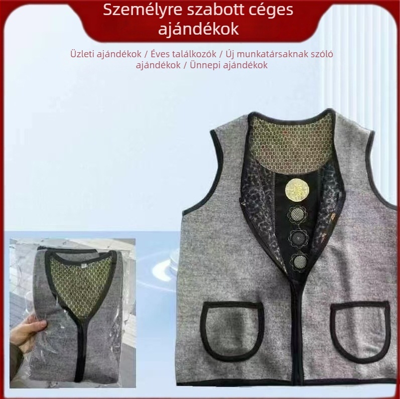Két rétegű mellény – műkasmír imitáció, téli meleg, domborított kivitel, elegáns városi stílus, irodába illő