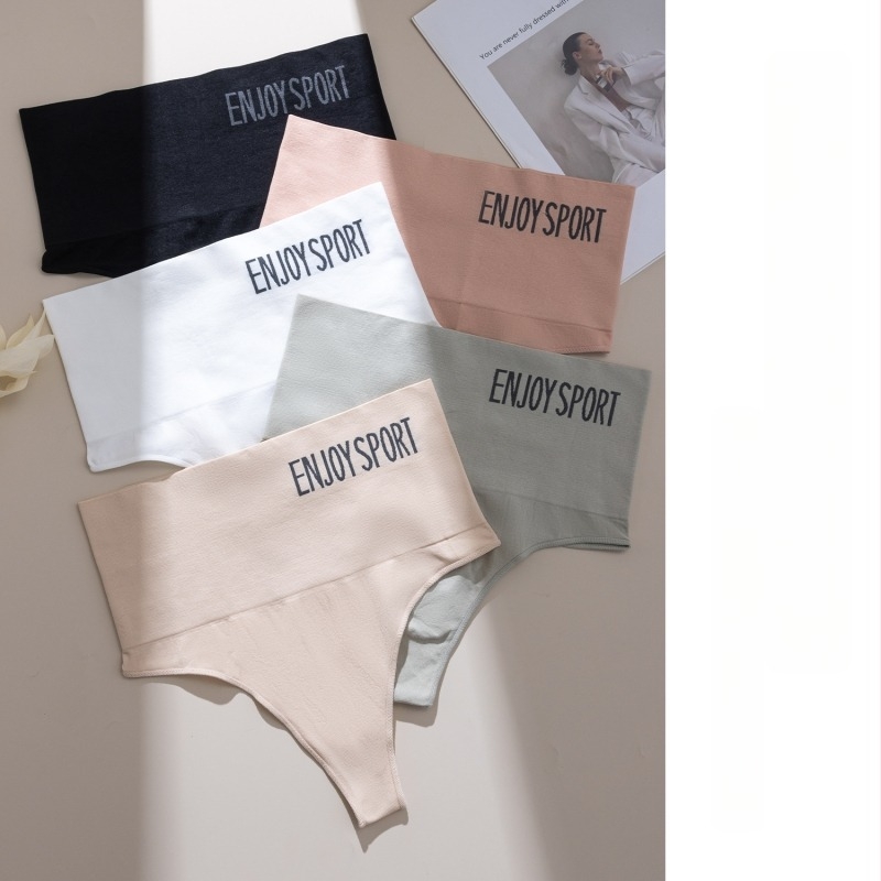 Sima varrás nélküli női alsó, magas derekú, hasformázó, fenékemelő, légáteresztő antibakteriális nylon