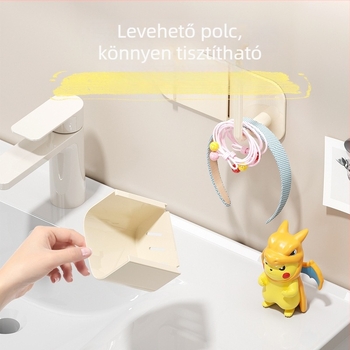 Xingyang falra szerelhető, fúrás nélküli 1-szintes fürdőszobai tároló, levehető, modern minimalist stílus