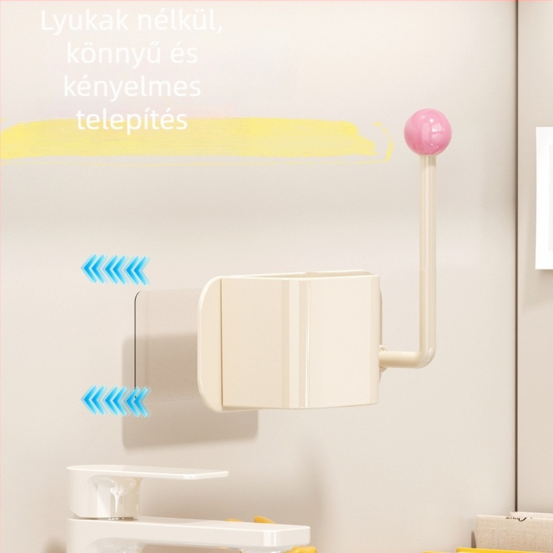 Xingyang falra szerelhető, fúrás nélküli 1-szintes fürdőszobai tároló, levehető, modern minimalist stílus
