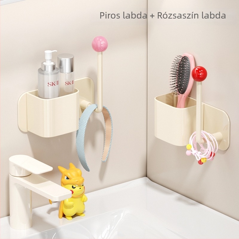 Xingyang falra szerelhető, fúrás nélküli 1-szintes fürdőszobai tároló, levehető, modern minimalist stílus