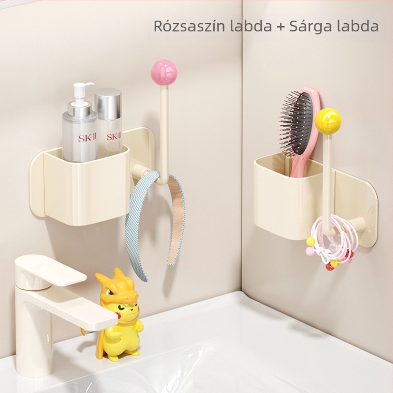 Xingyang falra szerelhető, fúrás nélküli 1-szintes fürdőszobai tároló, levehető, modern minimalist stílus