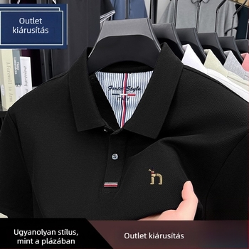 Férfi rövid ujjú poloing, 100% pamut, polo gallér, nyári modell 2025