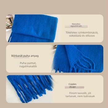 Mohair sál poliészter keverékkel, egyszerű kötés, középhosszú
