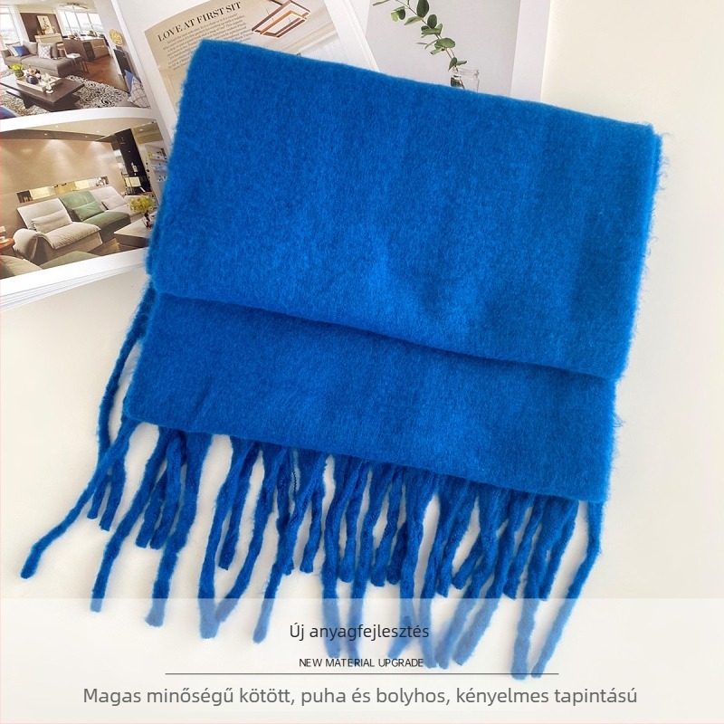 Mohair sál poliészter keverékkel, egyszerű kötés, középhosszú
