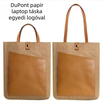 Dupont papír laptop táska, vízálló és kopásálló, zárható, levehető fogantyúval, belső kártyatartókkal