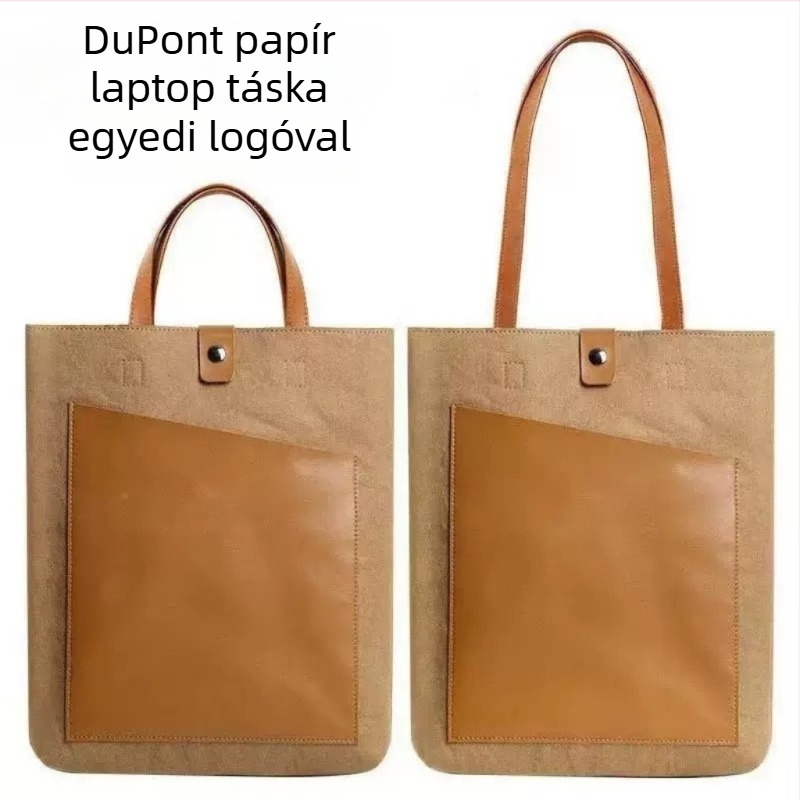 Dupont papír laptop táska, vízálló és kopásálló, zárható, levehető fogantyúval, belső kártyatartókkal