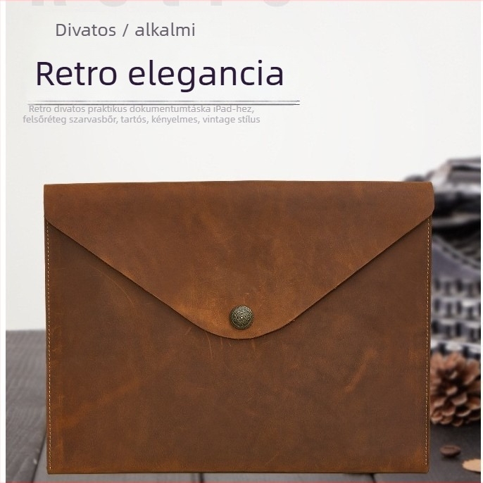 PU bőr üzleti táska, dombornyomott felülettel, horizontális négyzet alakú forma, 12 hüvelykes laptop-kompatibilis, vízálló
