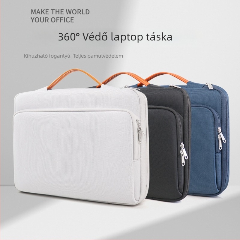 Fero cat nejlon laptop belső tok, légáteresztő, vízálló és ütésálló, városi egyszerű stílusú vállon átvivő táska, egyszínű, poliészter bélés