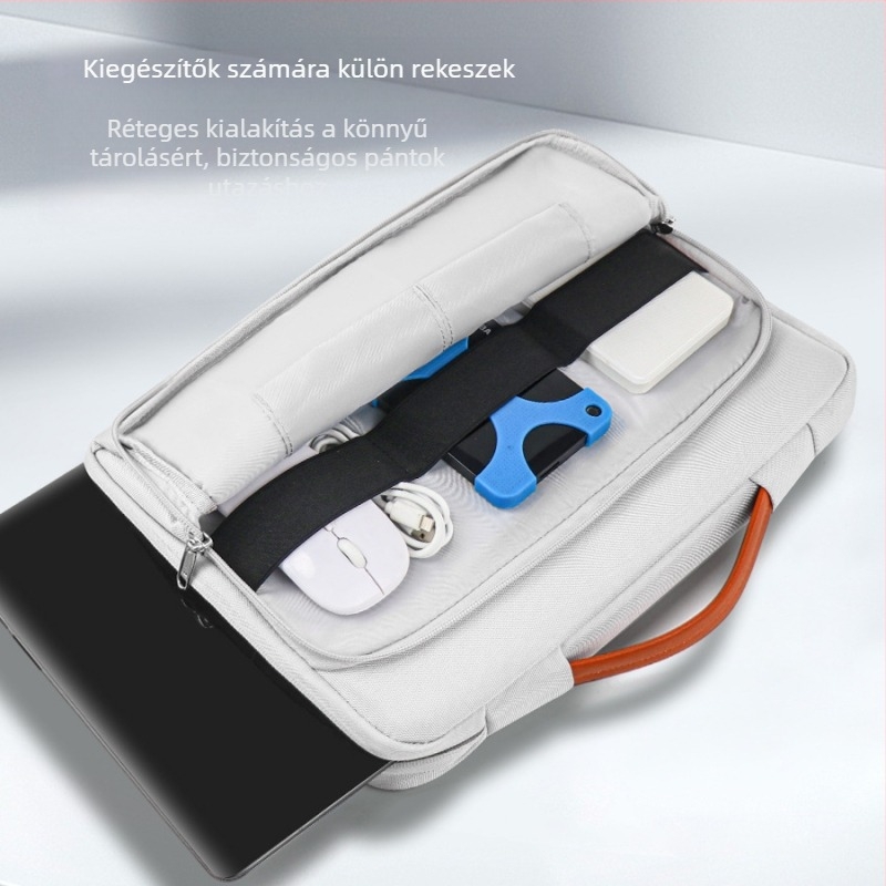 Fero cat nejlon laptop belső tok, légáteresztő, vízálló és ütésálló, városi egyszerű stílusú vállon átvivő táska, egyszínű, poliészter bélés