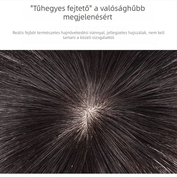 Női fejfelső részére tervezett igazi hajdarab, vékony és mini, puha, volument adó, természetes láthatatlan frufru
