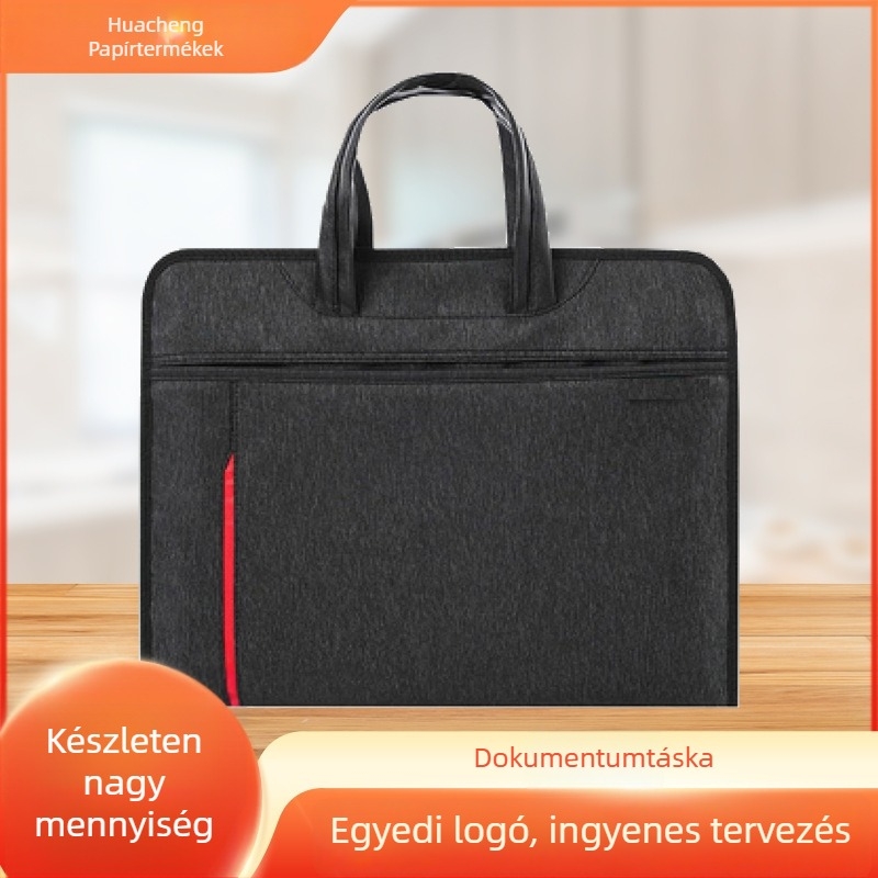 Iroda Nagy Kapacitású Aktataska, Oxford Anyag, Cipzáras Zárás, 30 mm Vastagság, 0.1 kg Súly