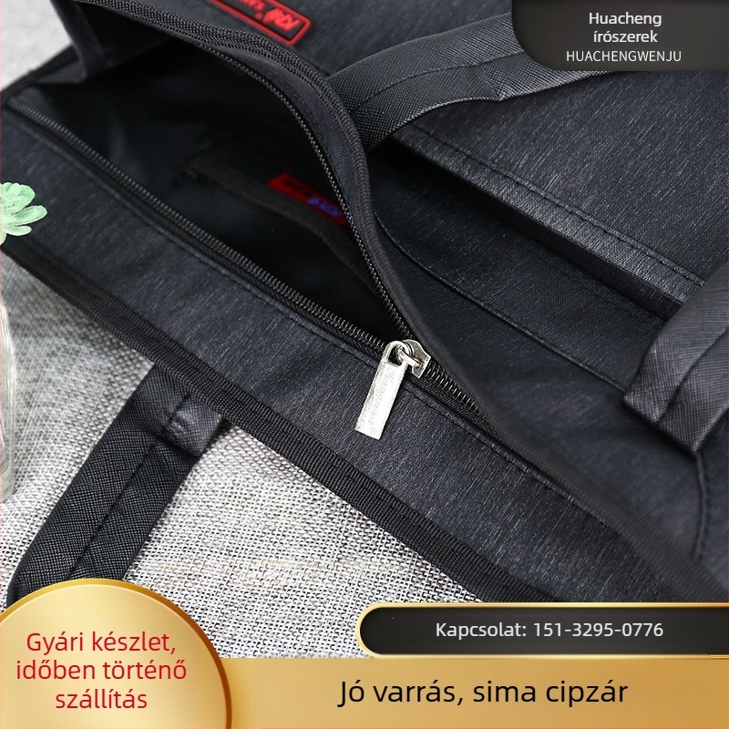 Iroda Nagy Kapacitású Aktataska, Oxford Anyag, Cipzáras Zárás, 30 mm Vastagság, 0.1 kg Súly