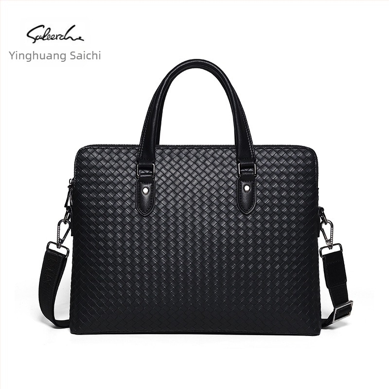 Férfi PU kézitáska - városi egyszerű stílus, vízálló, crossbody laptop táska, kompatibilis 15 hüvelykes laptophoz