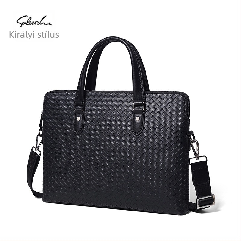 Férfi PU kézitáska - városi egyszerű stílus, vízálló, crossbody laptop táska, kompatibilis 15 hüvelykes laptophoz